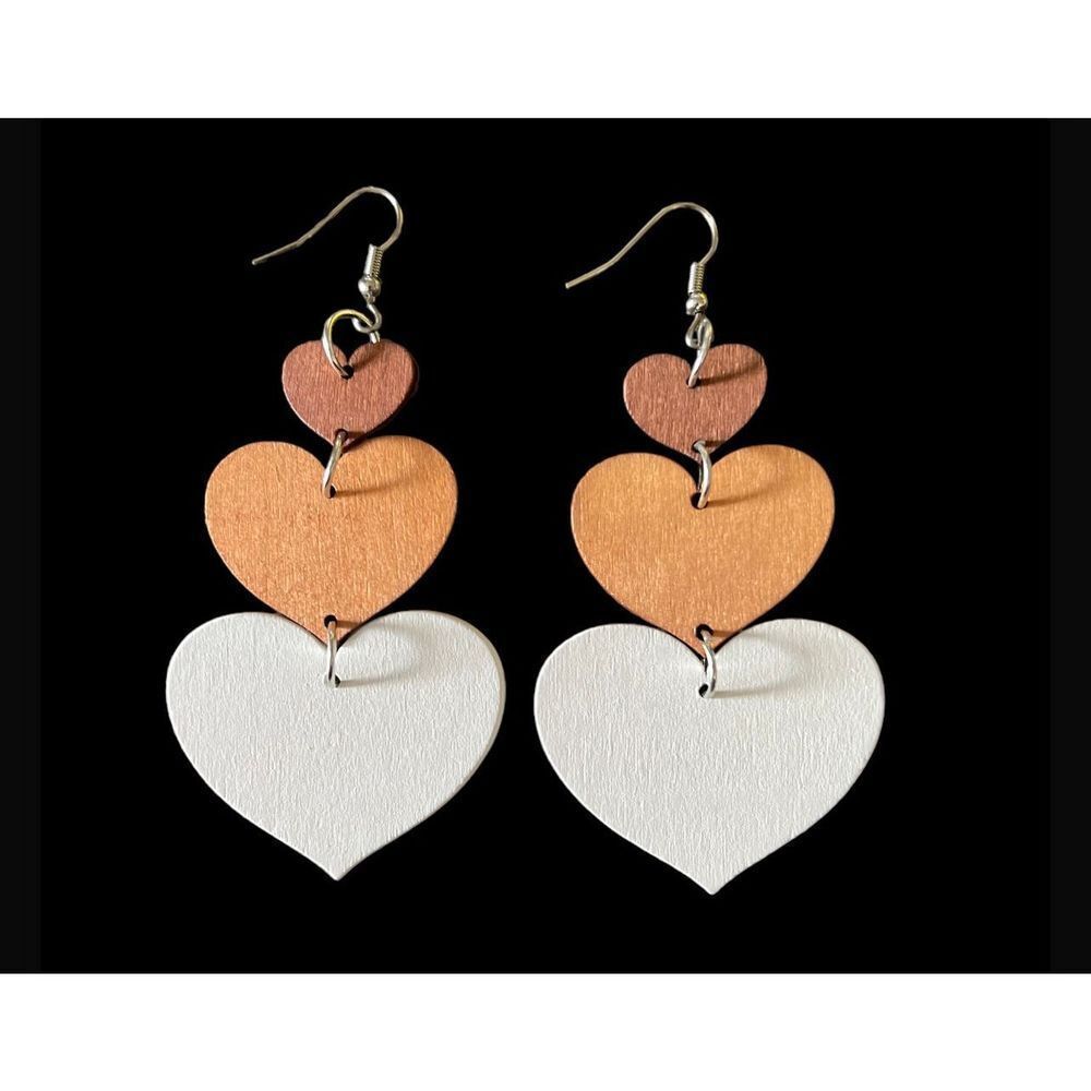 Fall Crafted Heart Drop Earrings